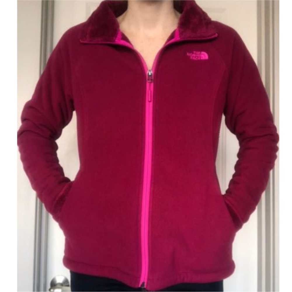 The North Face pink/magenta fleece jacket